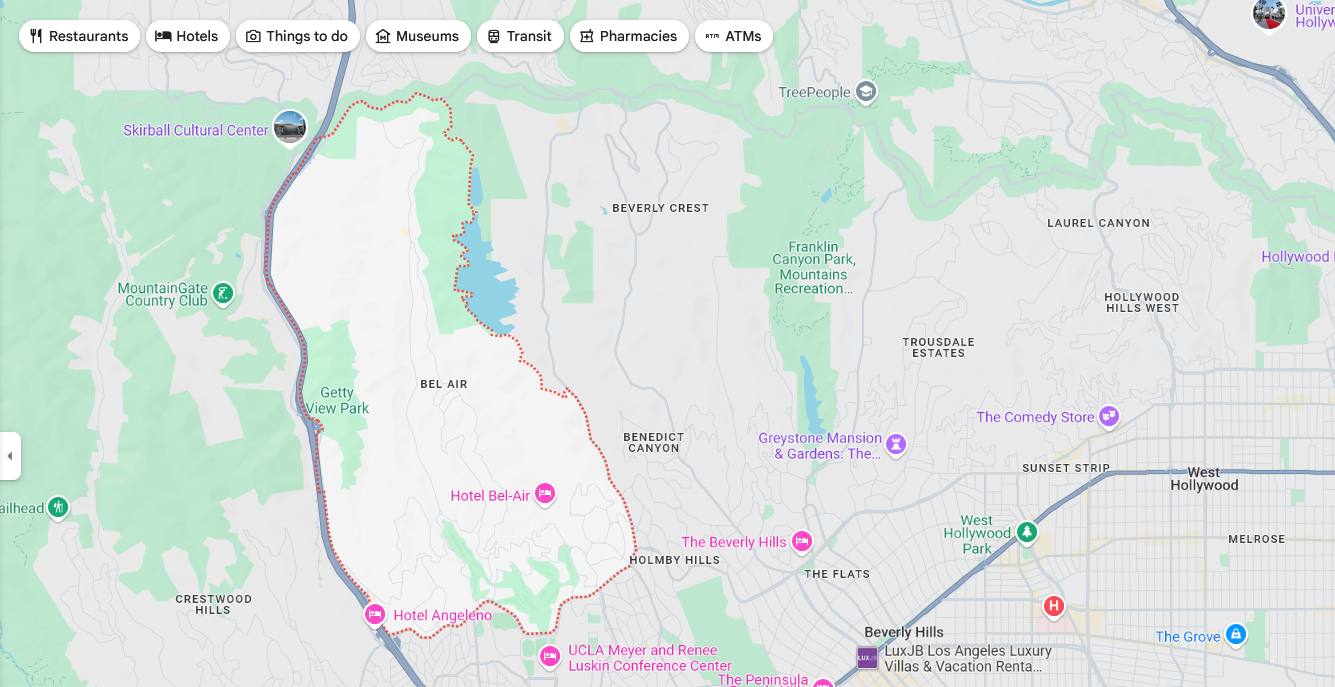 Bel-air map from Google