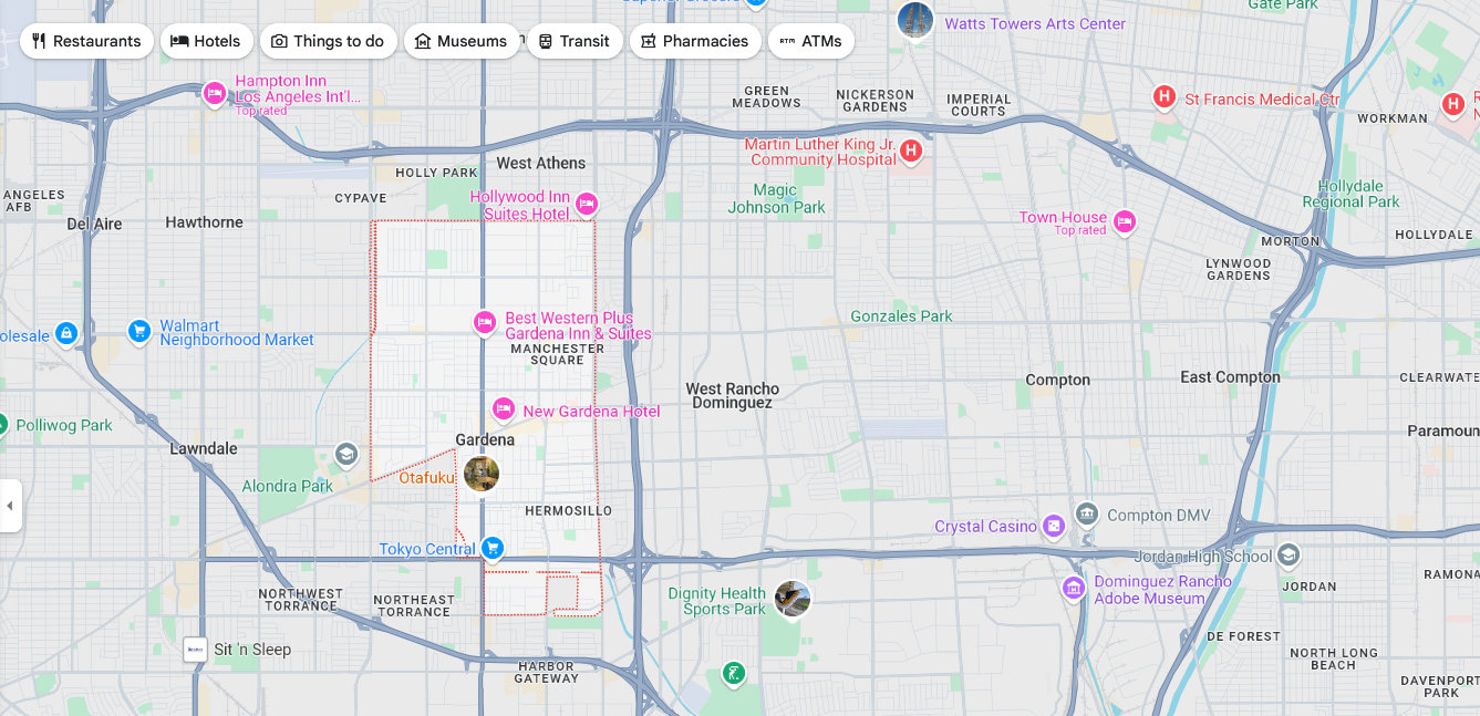 Gardena map from google