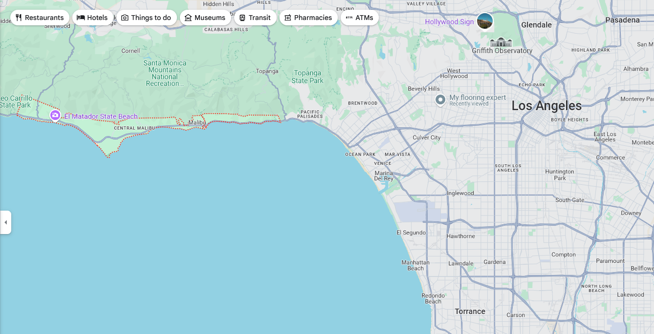 Malibu map from google