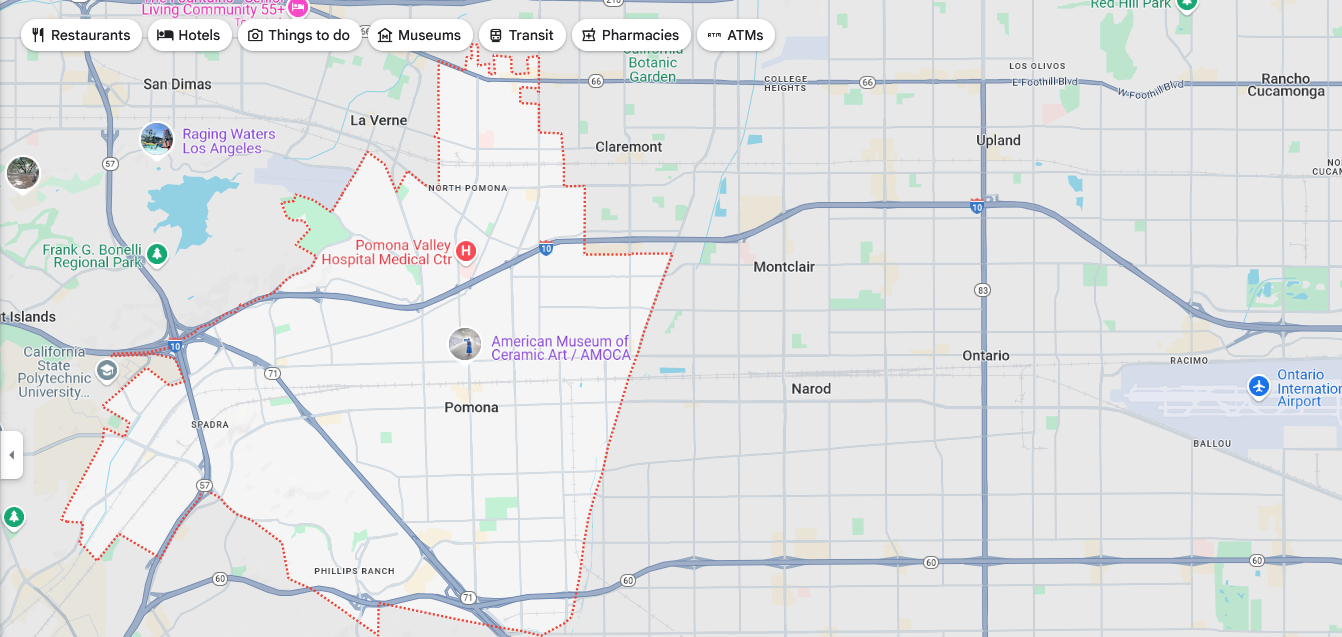 Pomona map from google