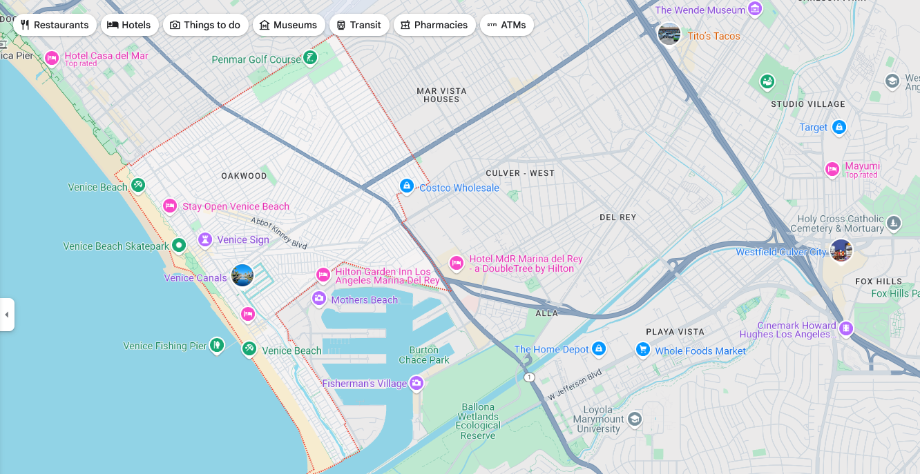 Venice map from Google