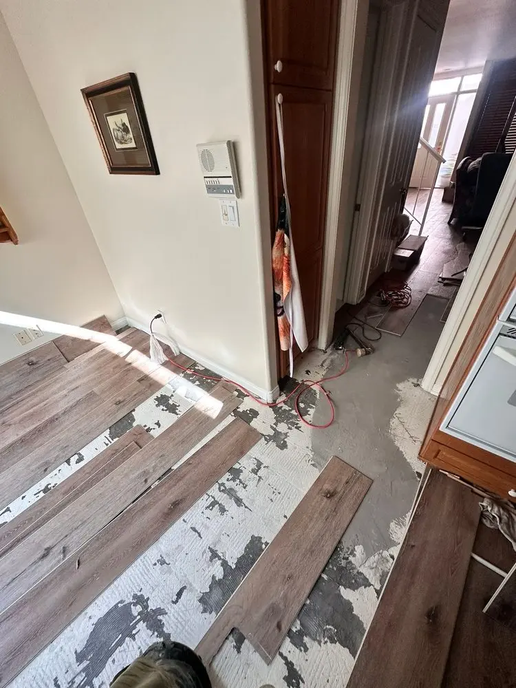 SPC Flooring Installation - Kitchen in Progress