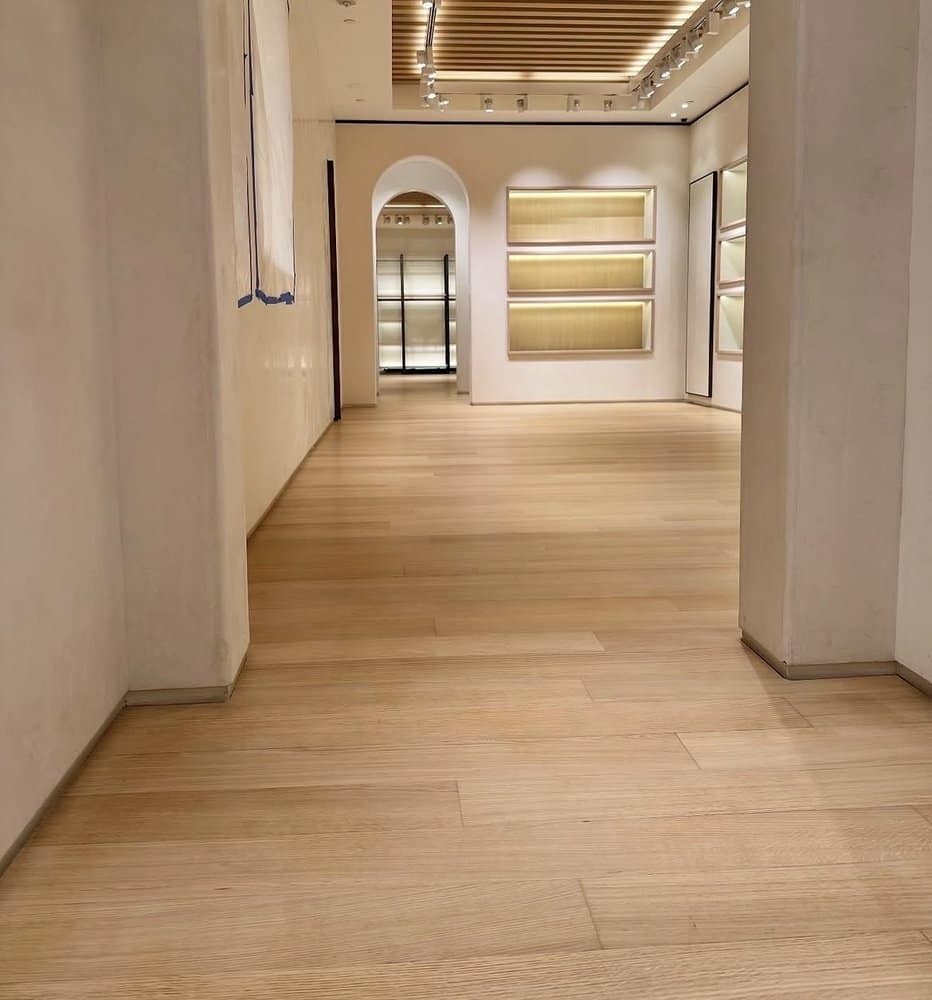 New flooring installation in a retail store