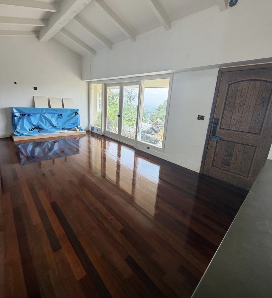 Newly refinished hardwood floors in modern home